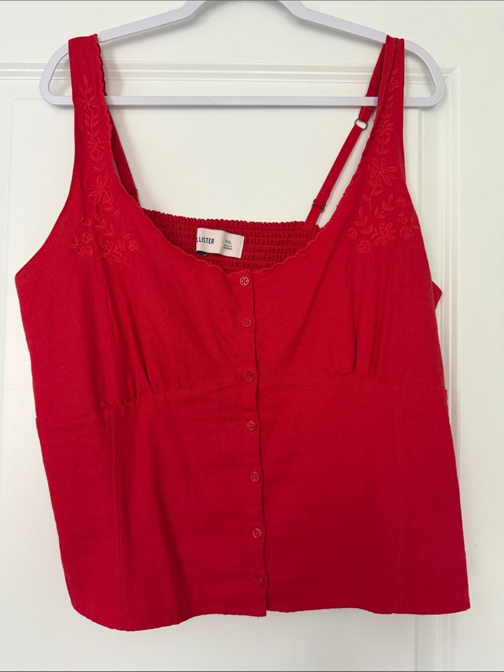 Hollister Red Button-Front Camisole Tank
